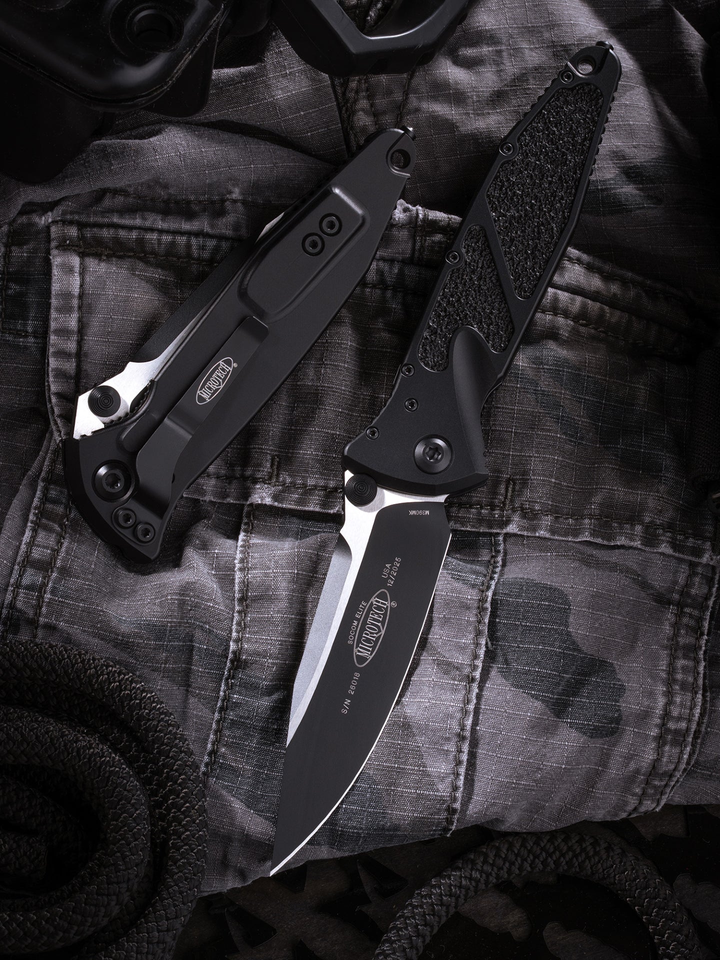 Microtech SOCOM Elite S/E 4" M390MK Two-Tone Black Aluminium Folding Knife