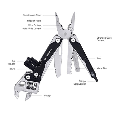 NexTool Walker W40 Adjustable Wrench Multi-Tool Pliers 11 Functions with Pouch