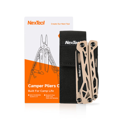 NexTool Camper Pliers CP10 Multi-Tool 12 Functions with Fire Starter and Pouch