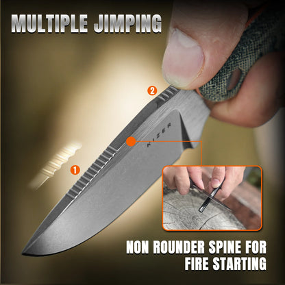Kizer Hare 3.14" Nitro-V Micarta G10 Fixed Blade Knife 1077A2