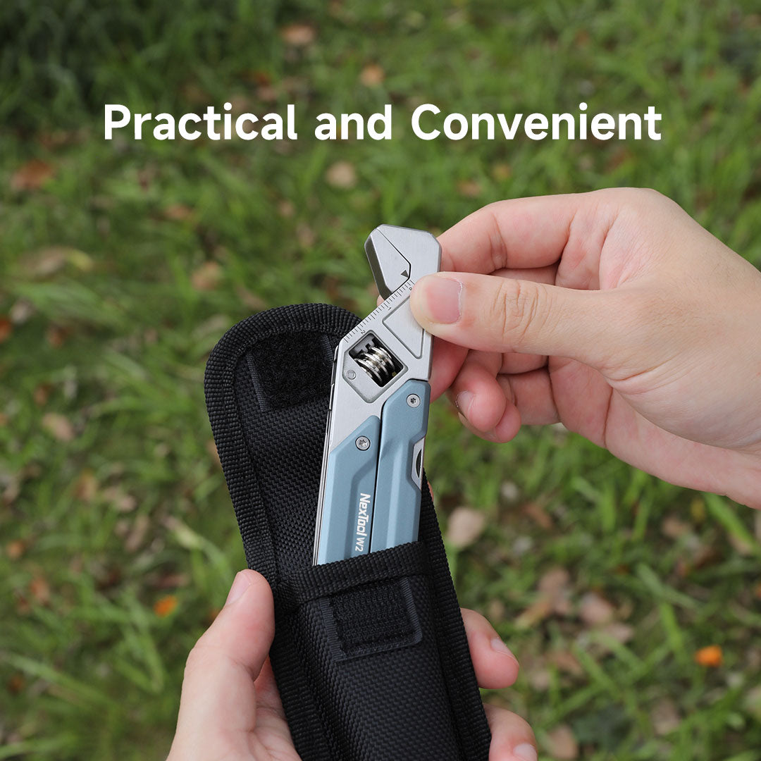NexTool Light Wrench W2 Blue Multi-Tool Pliers 8 Functions with Pouch and Bit Kit