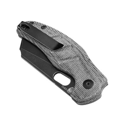 Kizer Sheepdog C01C 3.29" Black Stonewash 154CM Button-Lock Micarta Folding Knife V4488BC1