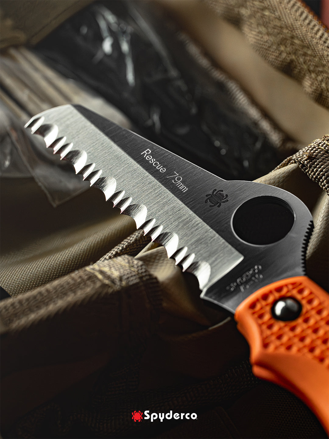 Spyderco Rescue 79MM 3.11" VG-10 Orange FRN Rescue Folding Knife C45SOR