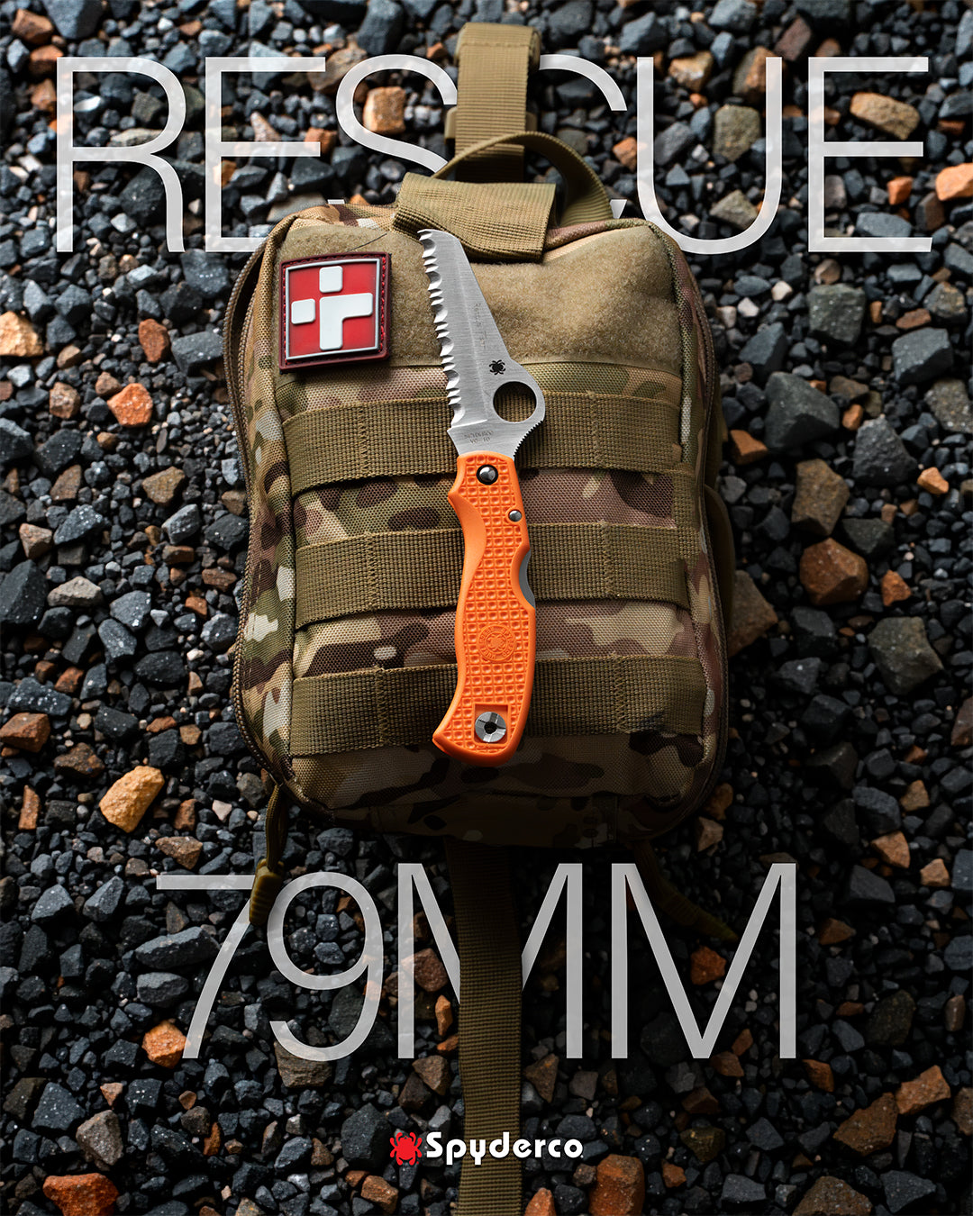 Spyderco Rescue 79MM 3.11" VG-10 Orange FRN Rescue Folding Knife C45SOR
