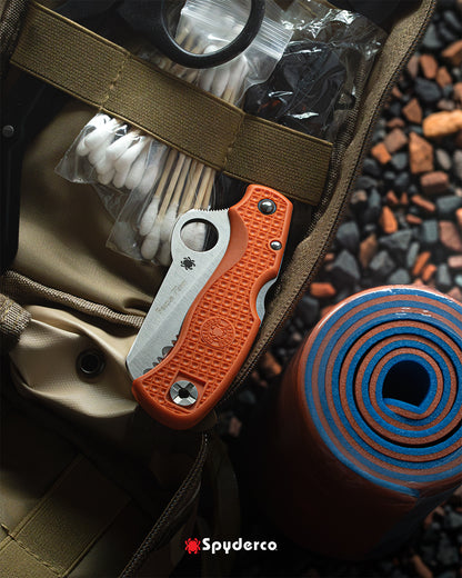 Spyderco Rescue 79MM 3.11" VG-10 Orange FRN Rescue Folding Knife C45SOR