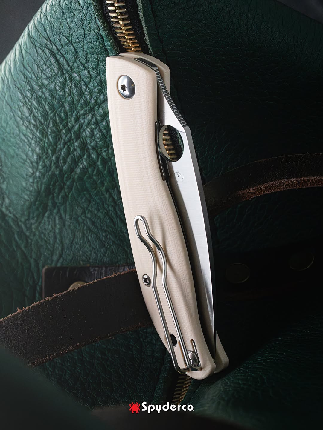 Spyderco Mantra 4 3.34" 8Cr13MoV White G-10 Front-Flipper Folding Knife C274GWP