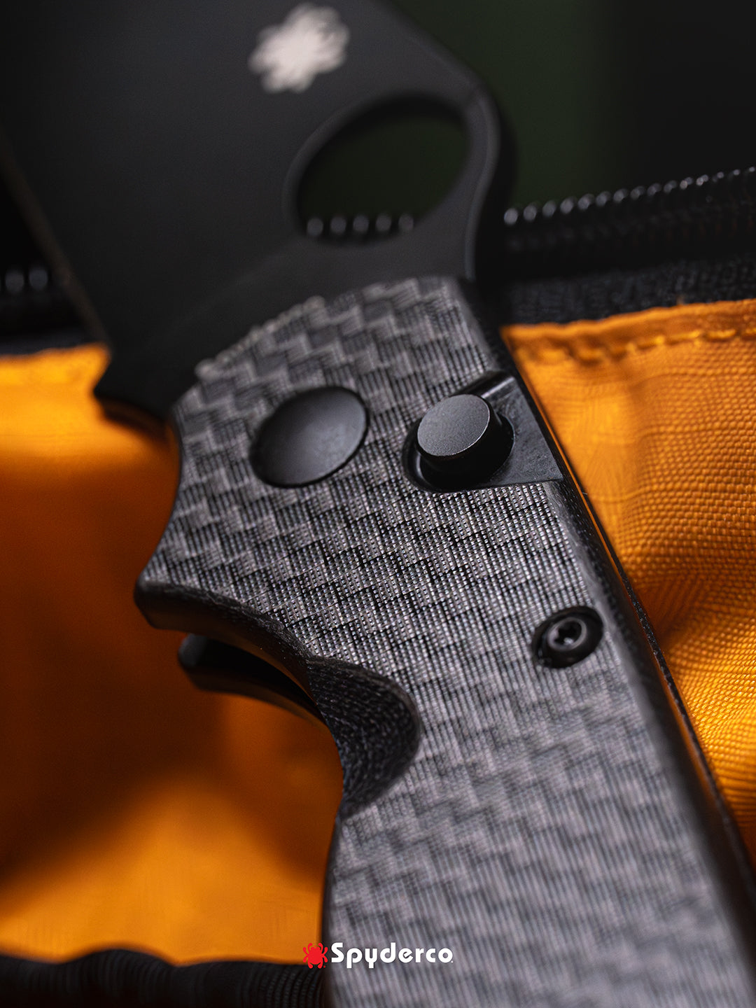 Spyderco ButtonUp 3.27" 8Cr13MoV Black Carbon Fiber Button-Lock Folding Knife C275CFPBK