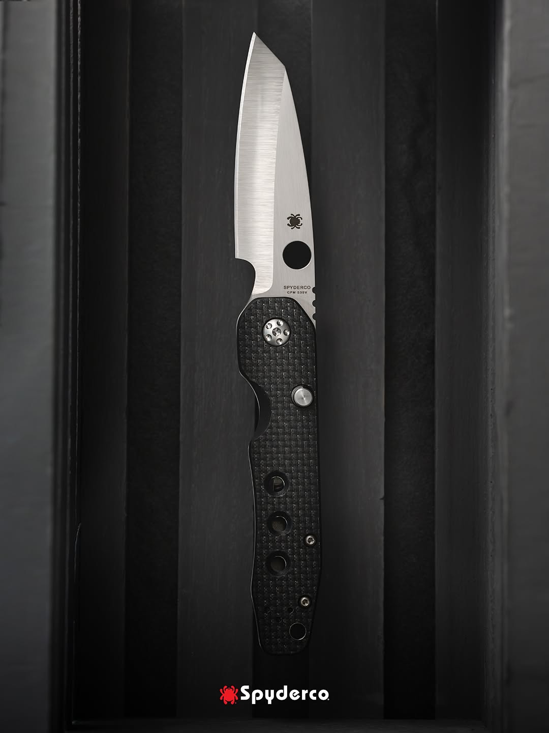 Spyderco Smock 3.39" CPM S30V Carbon Fiber/G10 Front Flipper Folding Knife C240CFP