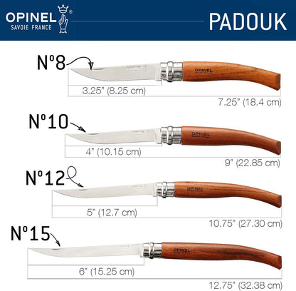 Opinel No.10 Slim Padouk 3.95" Stainless Folding Fillet Knife - Made in France