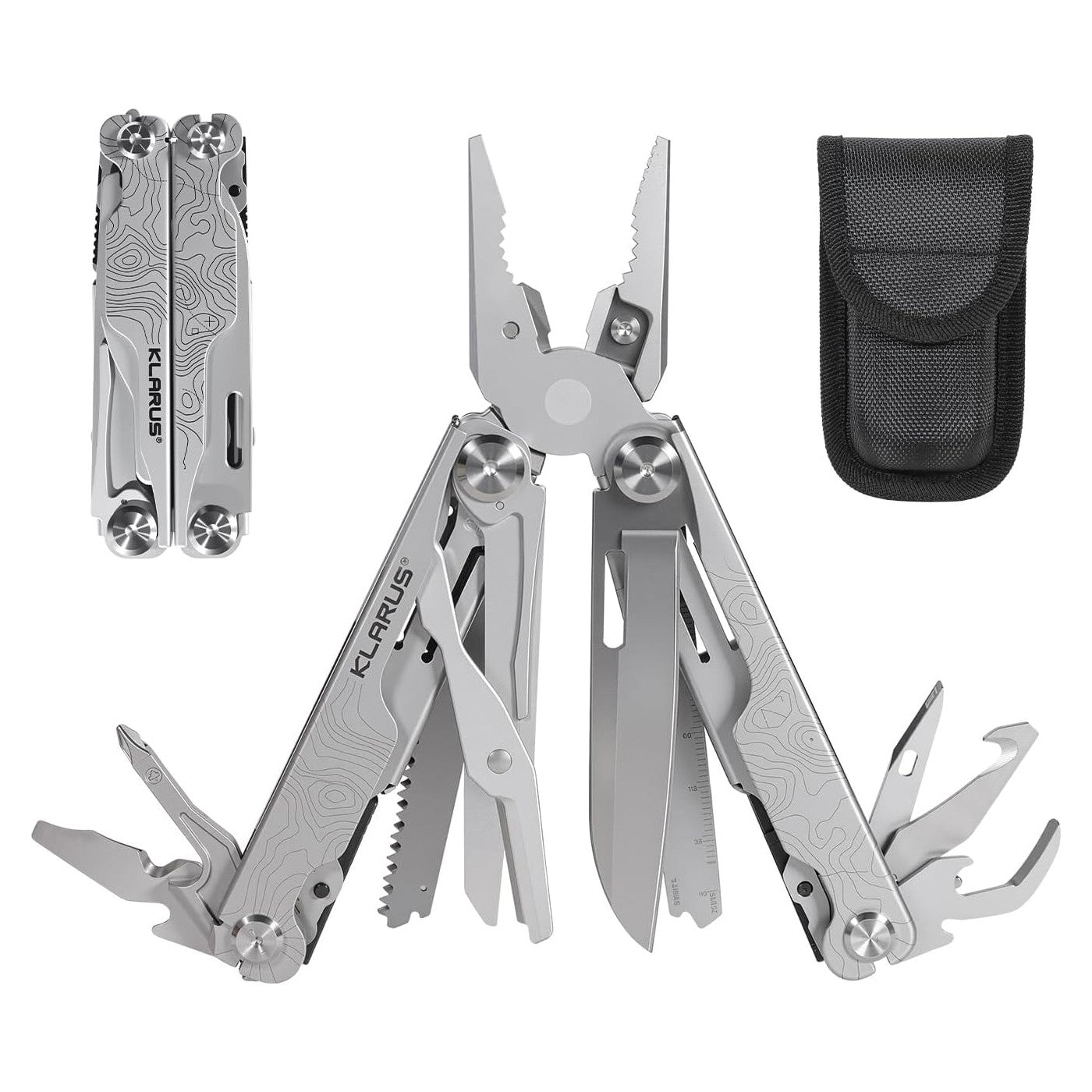 Klarus MT07 Silver Multi-Tool 20 Functions with Nylon Pouch