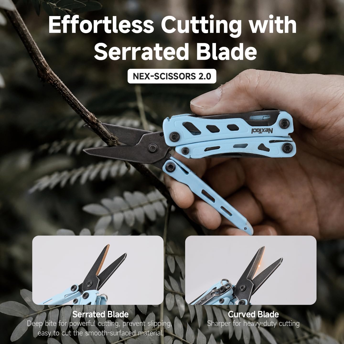 NexTool Mini Flagship F12 Blue Compact Multi-Tool with 15 Functions NE20410D