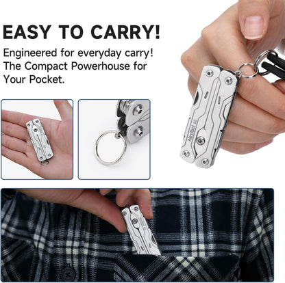 NexTool Micro Sailor Scissors S0 Blue Bladeless Slim Keychain Multi-Tool 8 Functions NE20417B