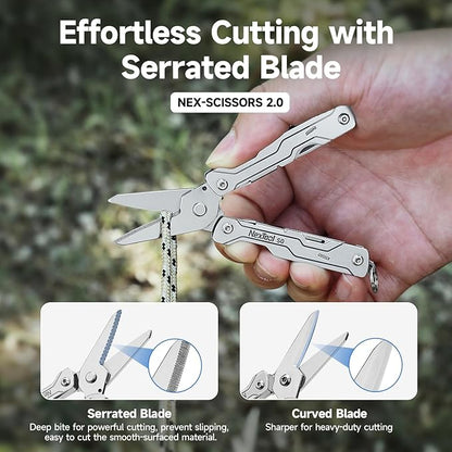 NexTool Micro Sailor Scissors S0 Blue Bladeless Slim Keychain Multi-Tool 8 Functions NE20417B