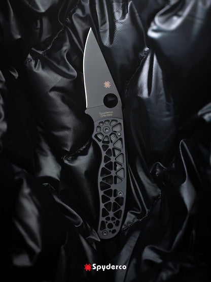 Spyderco Edgerati 3.57" CPM S30V Black DLC Aluminium Folding Knife C266BKALBKP