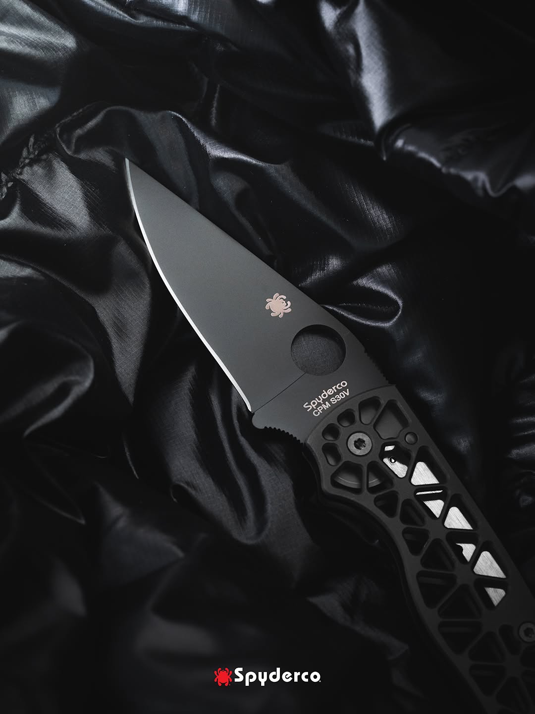 Spyderco Edgerati 3.57" CPM S30V Black DLC Aluminium Folding Knife C266BKALBKP