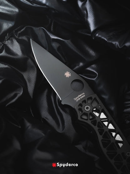 Spyderco Edgerati 3.57" CPM S30V Black DLC Aluminium Folding Knife C266BKALBKP