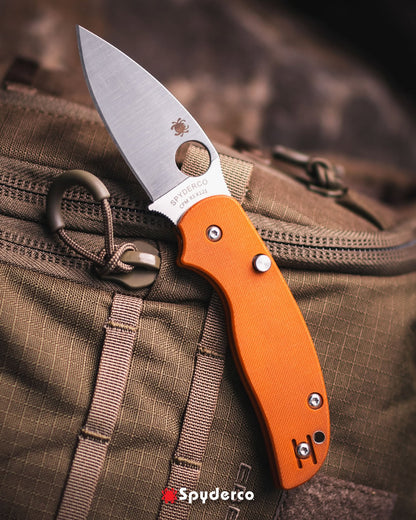 Spyderco Sage 6 3" CPM REX 121 Burnt Orange G10 Button-Lock Folding Knife C123GPBOR