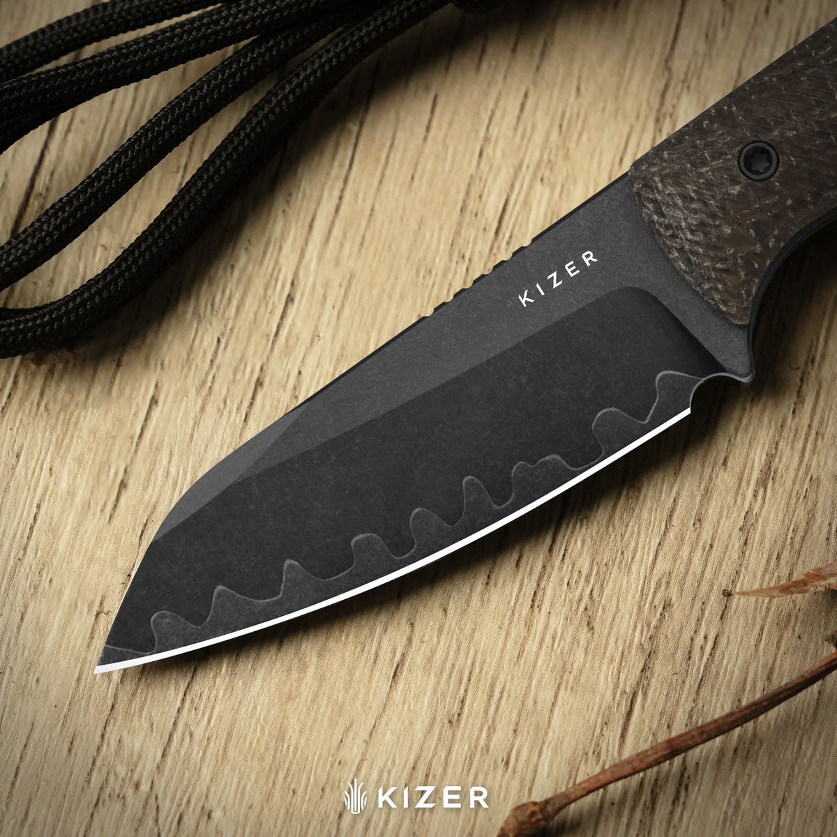 Kizer Field Mouse 2.75" 3-Layer Composite Steel GID Canvas Micarta Fixed Blade Knife 1135A2