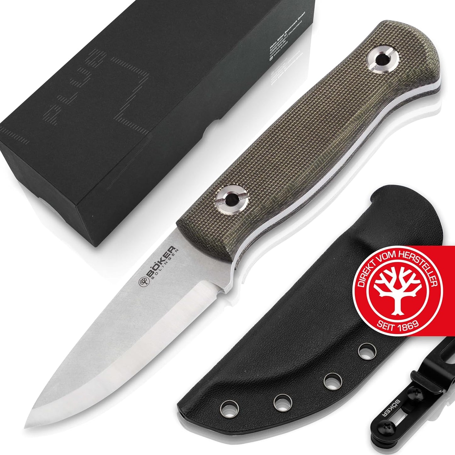 Boker Solingen Vigtig vs Wild 3.35" Magnacut Micarta Fixed Blade Knife - Made in Germany