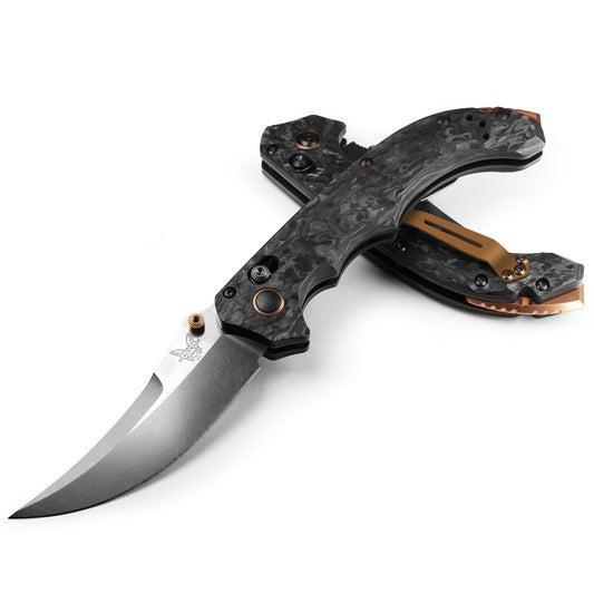 Benchmade 865-02 Mini Bedlam 3.45" S90V Stonewash Marbled Carbon Fiber Folding Knife