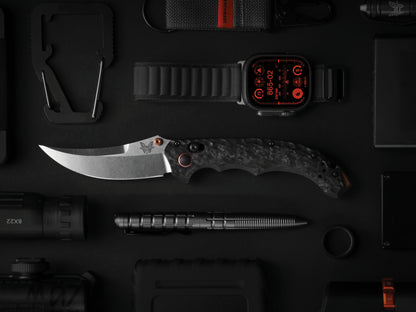 Benchmade 865-02 Mini Bedlam 3.45" S90V Stonewash Marbled Carbon Fiber Folding Knife