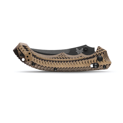 Benchmade 865BK-01 Mini Bedlam 3.45" S90V Black Cerakote Black/Coyote/OD G10 Folding Knife