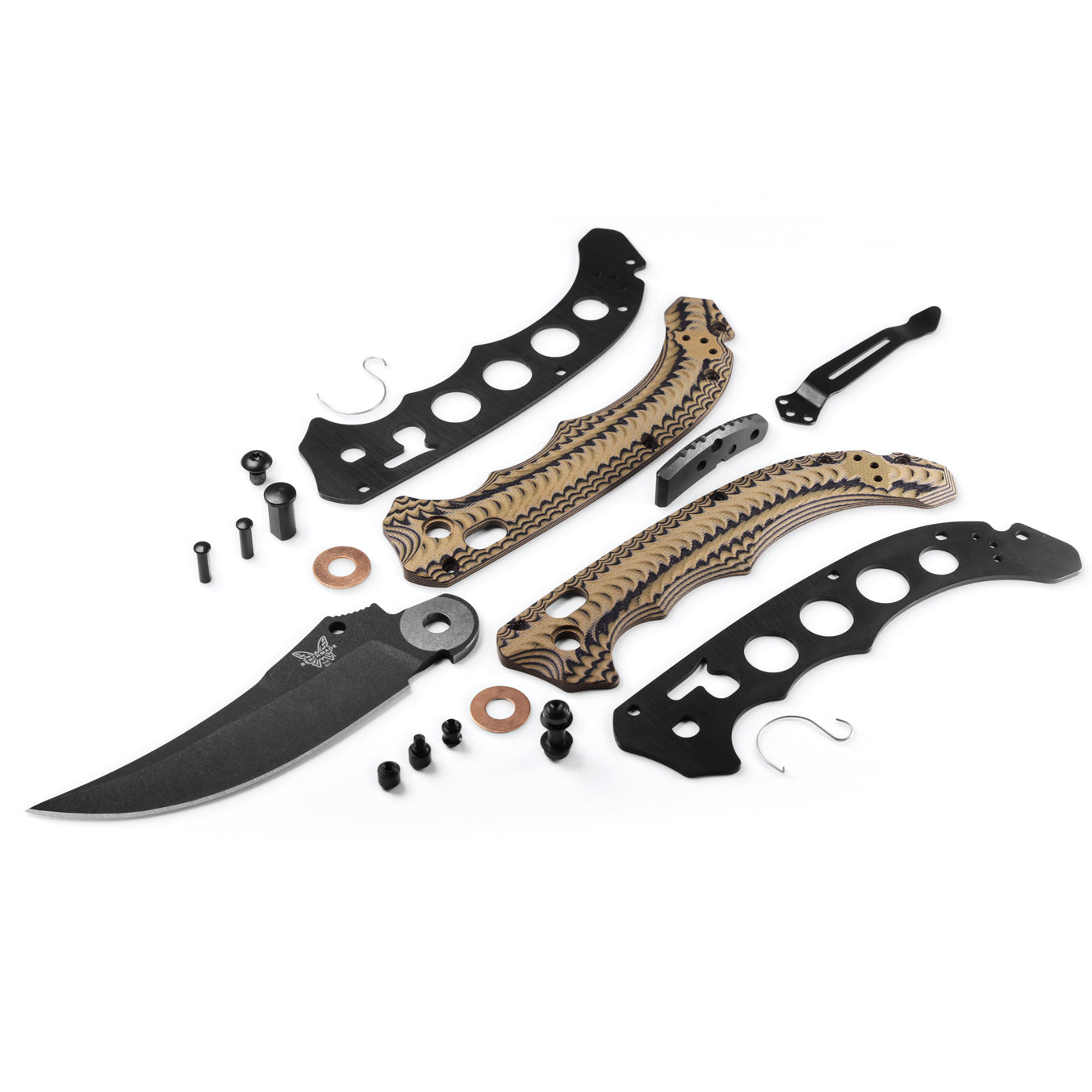 Benchmade 865BK-01 Mini Bedlam 3.45" S90V Black Cerakote Black/Coyote/OD G10 Folding Knife