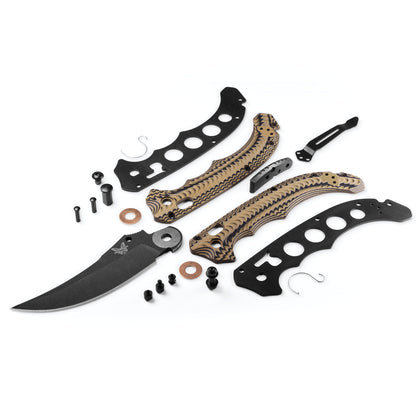 Benchmade 865BK-01 Mini Bedlam 3.45" S90V Black Cerakote Black/Coyote/OD G10 Folding Knife