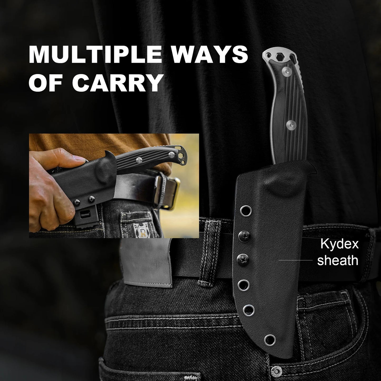 Kizer Ursa Major 4.43" AEB-L Black G10 Fixed Blade Knife 1082A1
