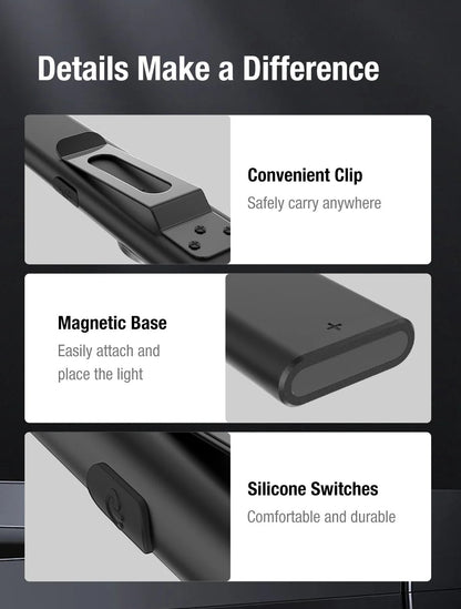Klarus E5 600LM Gunmetal Gray Compact Magnetic USB-C Fast Charging Dual COB LED Flashlight