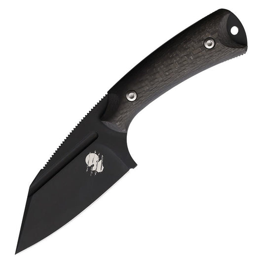 Bastinelli Akeron La Sanction 3" Black N690Co Carbon Fiber Fixed Blade Knife