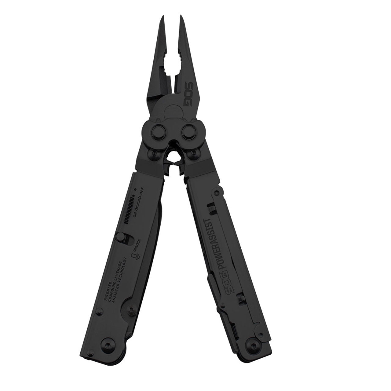 SOG PowerAssist Black 16-Tool Multi-Tool with Sheath