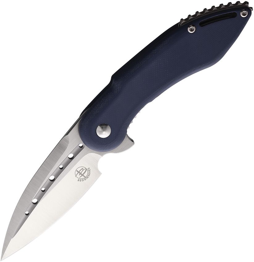 Begg Knives Steelcraft Mini Glimpse 3" D2 Blue-Gray G10 Folding Knife BG004
