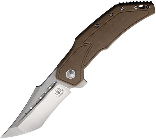 Begg Knives Steelcraft Astio 3.5" D2 Tan G10 Folding Knife BG009