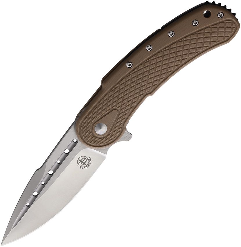 Begg Knives Steelcraft Bodega 3.5" D2 Tan G10 Folding Knife BG011