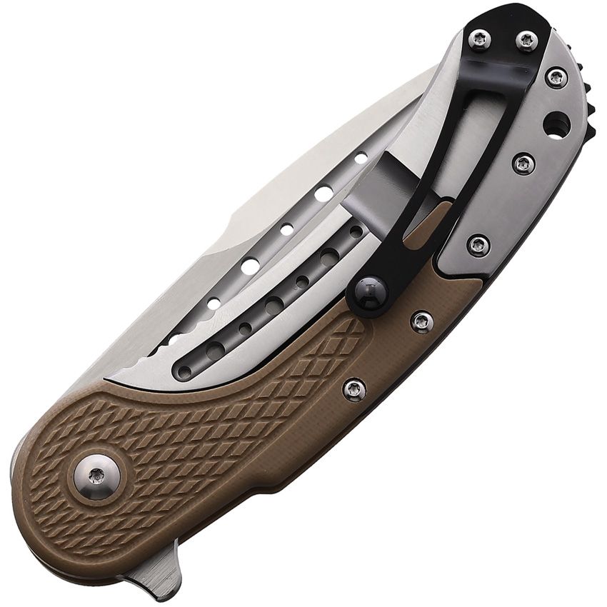 Begg Knives Steelcraft Bodega 3.5" D2 Tan G10 Folding Knife BG011