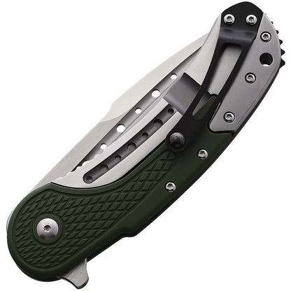Begg Knives Steelcraft Bodega 3.5" D2 OD Green G10 Folding Knife BG012
