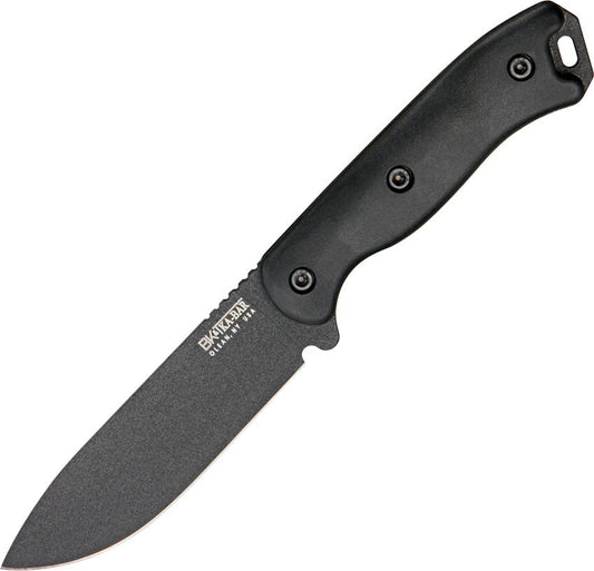 KA-BAR Short Becker Drop Point 4.375" Fixed Blade Knife with Cordura Sheath and Extra Tan Handles BK16