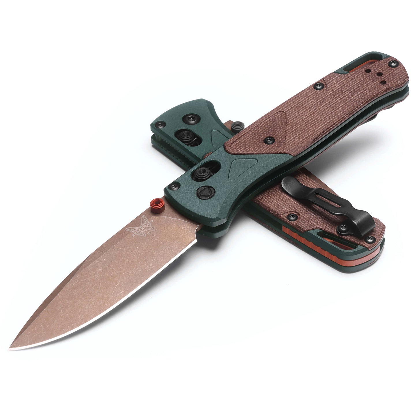 Benchmade 535FE-2602 Bugout 3.24" CPM-S90V Taiga Green Aluminium/Micarta Folding Knife