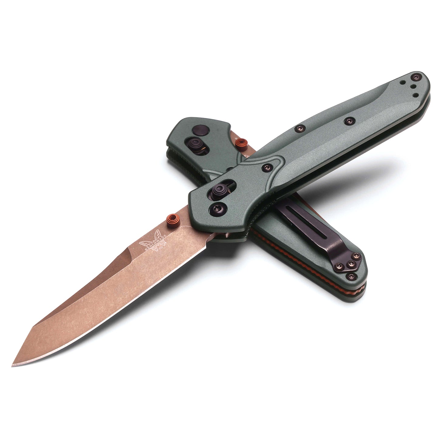 Benchmade 940FE-2601 Osborne 3.4" CPM-S90V Taiga Green Aluminium Folding Knife