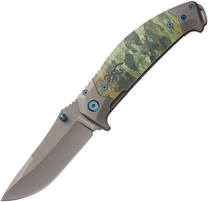 Browning TDX 3.25" 7Cr17Mov Titanium-Coated Steel Camo Inlay Folding Knife