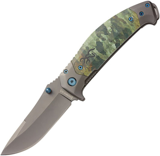Browning TDX 3.25" 7Cr17Mov Titanium-Coated Steel Camo Inlay Folding Knife