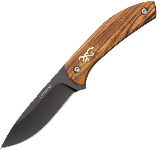 Browning Zebra Wood Black 3.5" 7Cr17MoV Full-Tang Fixed Blade Knife