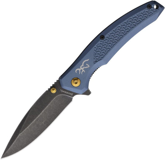 Browning Flipper 3.5" 7Cr17Mov Blue Aluminium Folding Knife