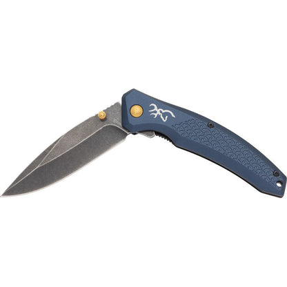 Browning Flipper 3.5" 7Cr17Mov Blue Aluminium Folding Knife