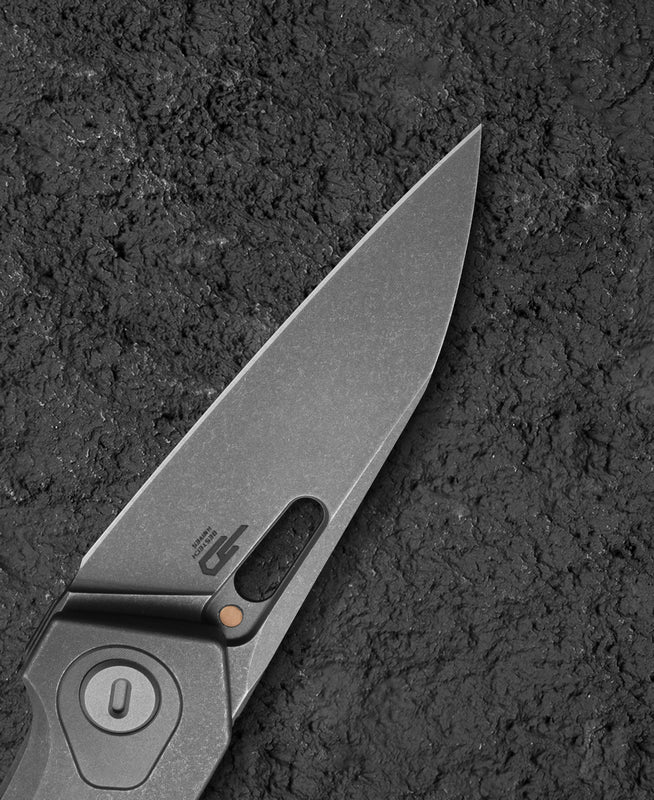 Bestech VK-Void 2.85" Elmax Black Bead Blast Titanium Folding Knife by Vulpex BT2305C
