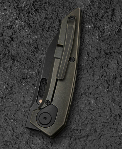 Bestech VK-Void 2.85" Elmax Black Bronze Stonewash Titanium Folding Knife by Vulpex BT2305D