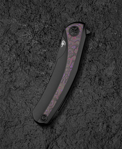 Bestech Sambac 3.62" Magnacut Black Titanium Fat Carbon Fiber Folding Knife by Ostap Hel BT2402B