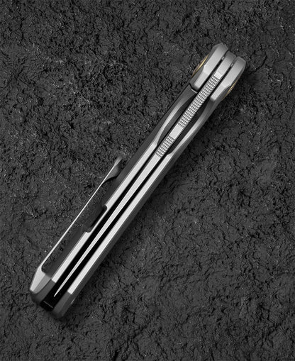 Bestech Sambac 3.62" Magnacut Titanium Marble Carbon Fiber Folding Knife by Ostap Hel BT2402C