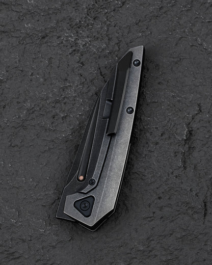 Bestech VK-Navi 3.3" Magnacut Black Bronze Stonewash Titanium Folding Knife by Vulpex BT2404A